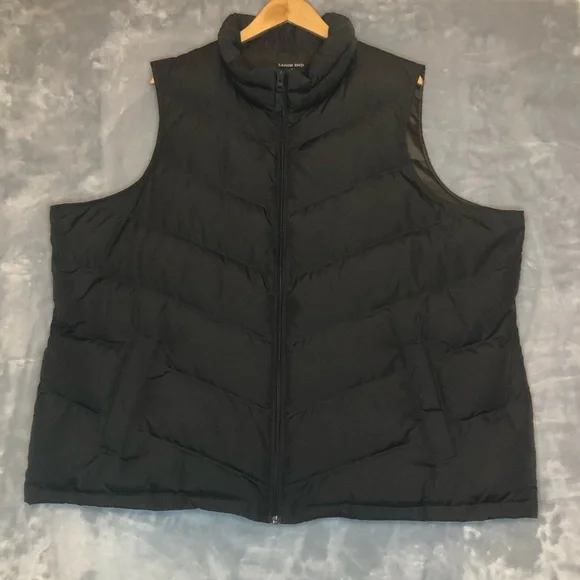 Lands End Brown Puffer Zipper Up Vest Size 3X - Picture 1 of 4